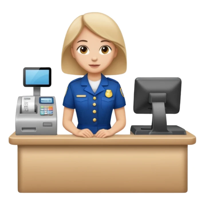 cashier behind the register full body sticker