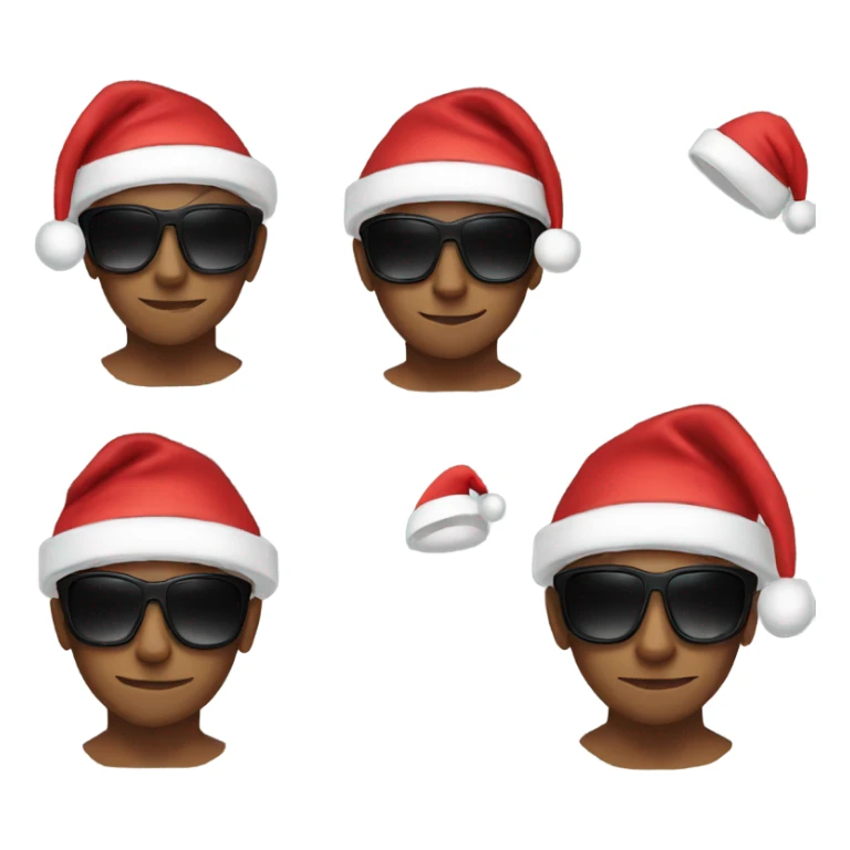 cool boys in sunglasses Santa hat sticker