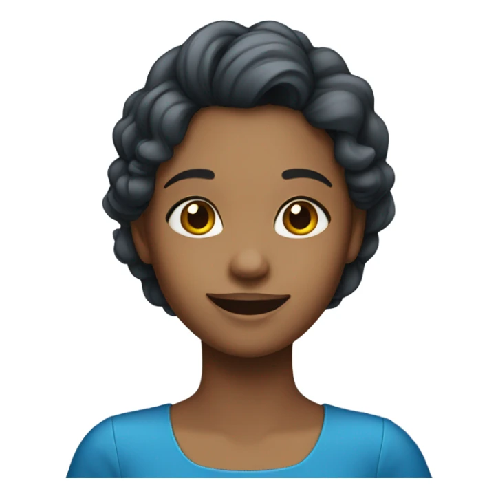 smiling girl in blue  dress sticker