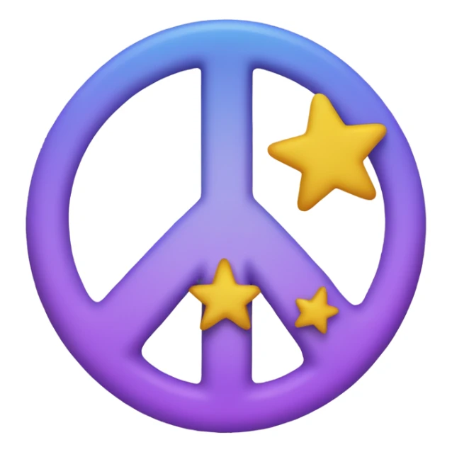 Peace sign with star eyes sticker