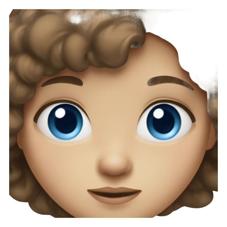 brown haired girl portrait blue eyes sticker