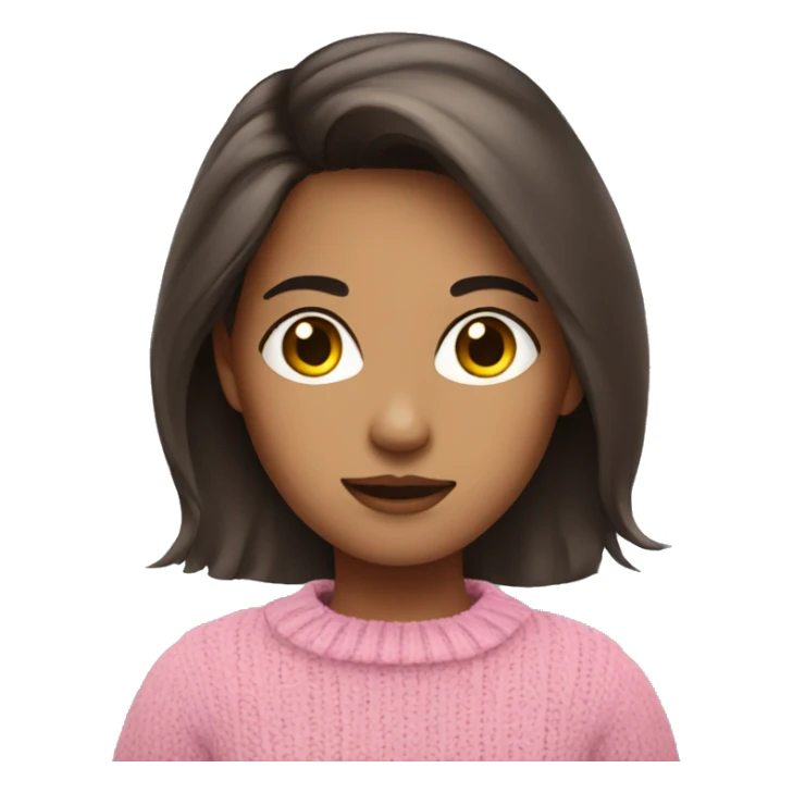 brunette girl in pink sweater sticker
