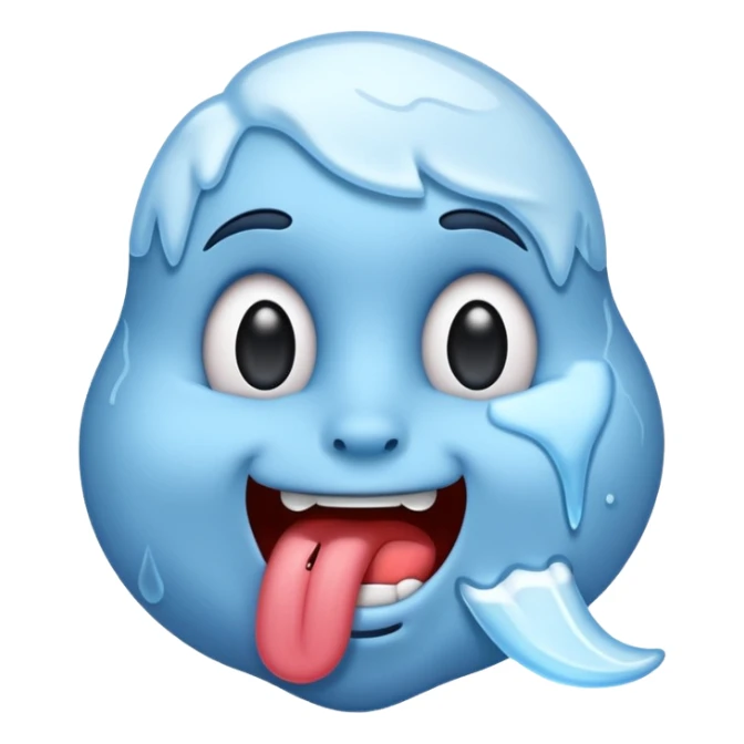 a cold emoji with its toung out sticker