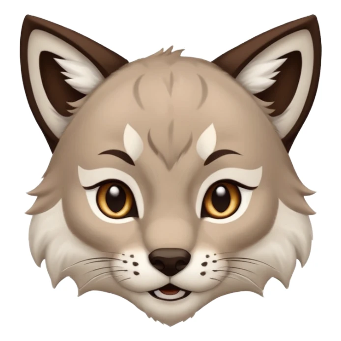 White boy with dark brown hair and white lynx ears sticker