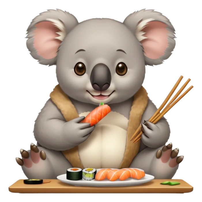 Relaxing koala eating sushi  sticker