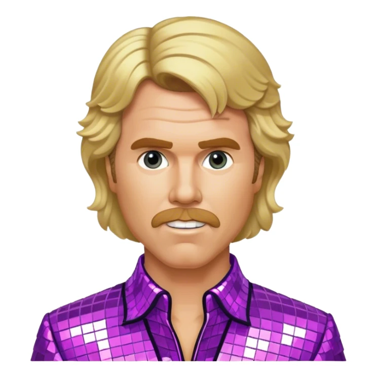will ferrel long blonde hair with disco outfit  sticker