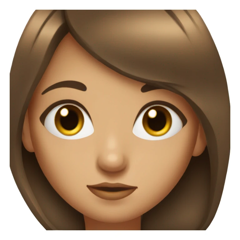 girl with brown bangs and eyelashes sticker