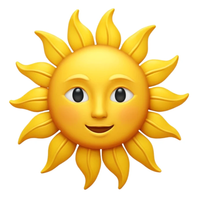 Isomorphic 3D Icon of Sun, Animated, Matte,  white background. High Resolution. sticker