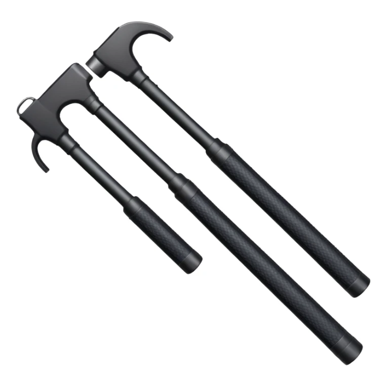 two police batons with handles forming an L sticker