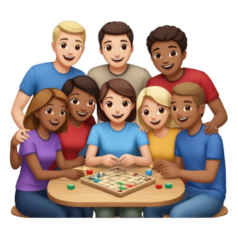 group of friends playing a game sticker