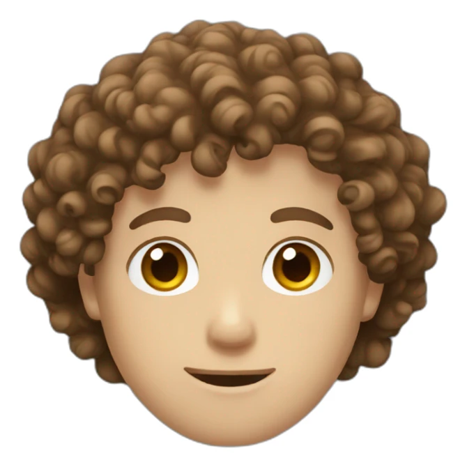 curly hair guy with brown hair, and blue eyes  sticker