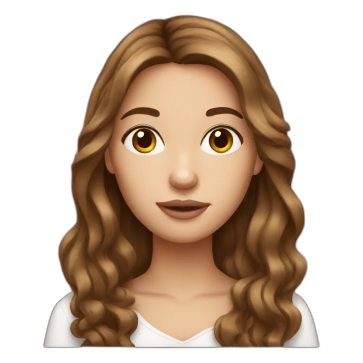 French girl brown hair sticker