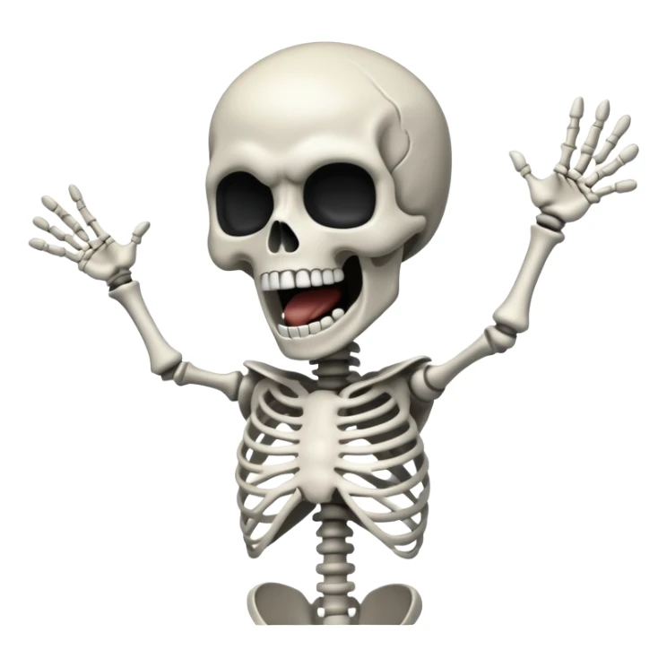Skeleton super idol with no eyes screaming and skeleton super idol is a (somewhat whitish) gray color and the background is pitch black sticker