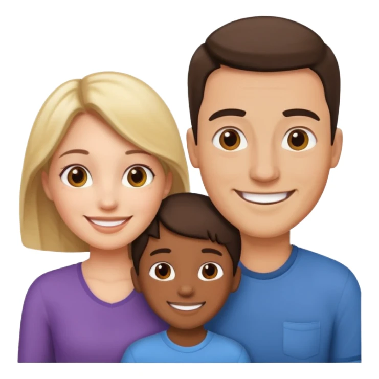 man and woman couple with 2 kids sticker