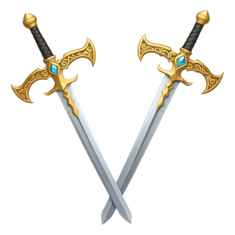 Two Golden royal swords with gold blades sticker