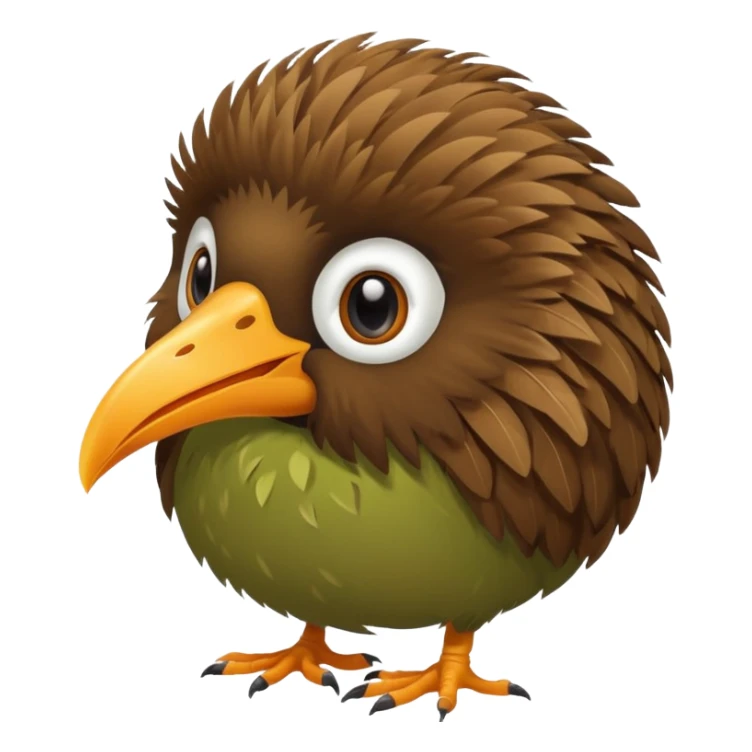 cute kiwi bird ai agent ( color fillable)  sticker