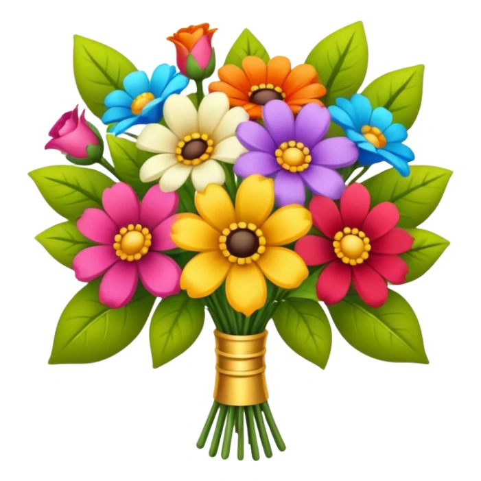 Beautiful bouquet of flowers with gold  sticker
