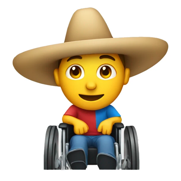 Guy in wheelchair wearing a sombrero  sticker