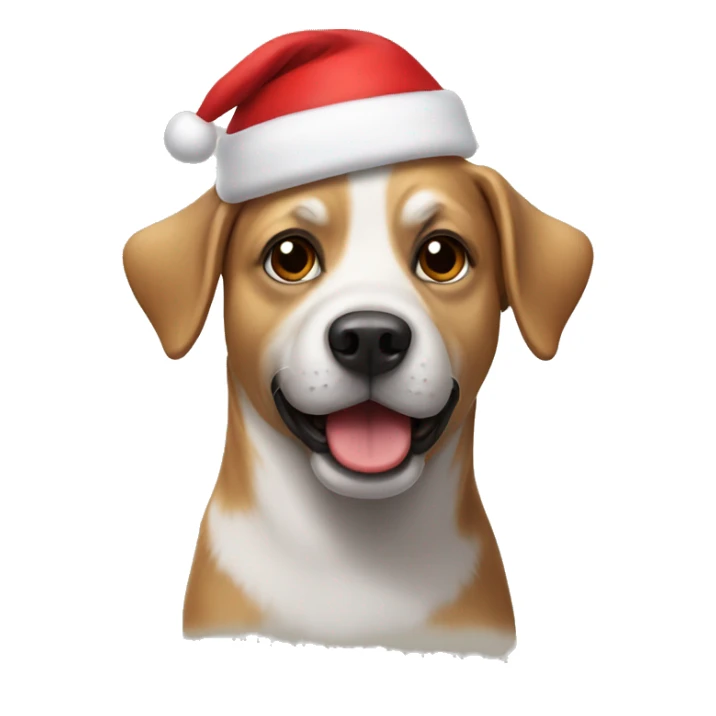 Dog with santa hat sticker