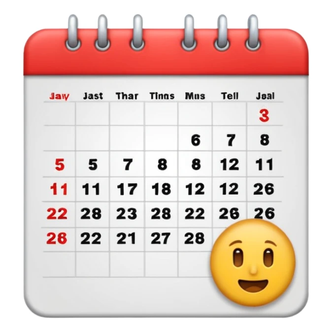 2026/ 03/ 08 Calendar Emoji Ai sticker