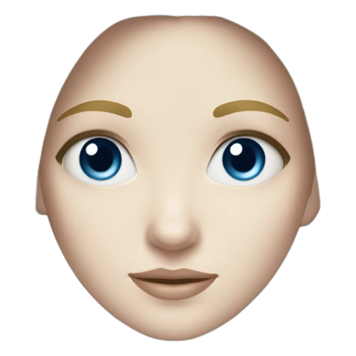 A girl with Pale skin, dark hair, high forehead, blue eyes sticker