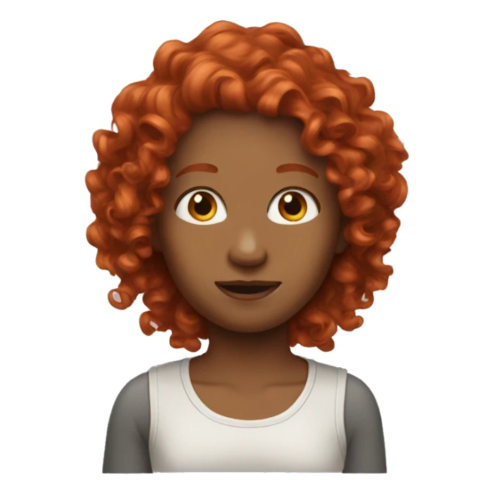 Redhead emoji long curly hair sticker