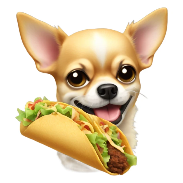 fluffy Chihuahua eating taco sticker