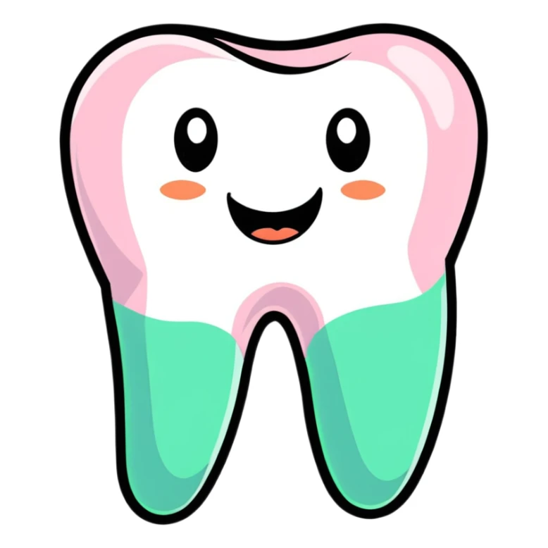 colorful dental health app icons, tooth application in multiple colors sticker