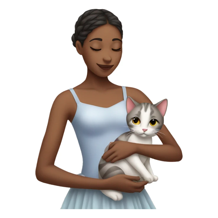ballerina petting a cat sticker