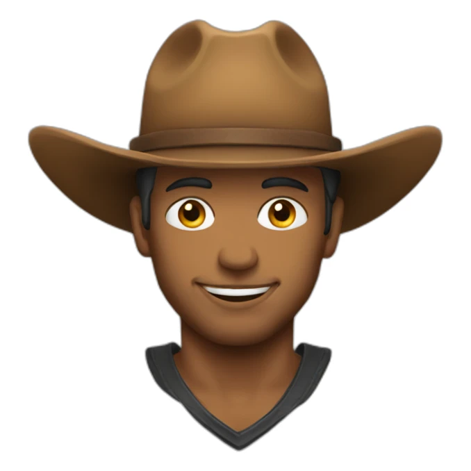 close up of a cowboy wearing two hats sticker