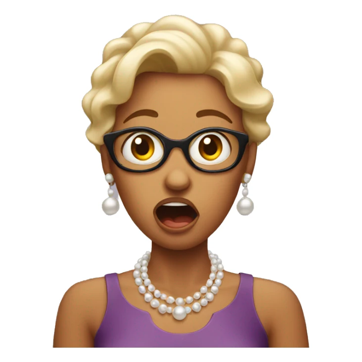 shocked woman with clutched pearls sticker
