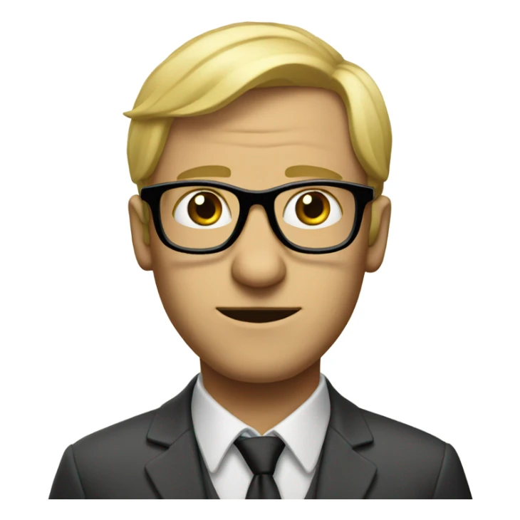 Weird blonde man with long nose and glasses sticker