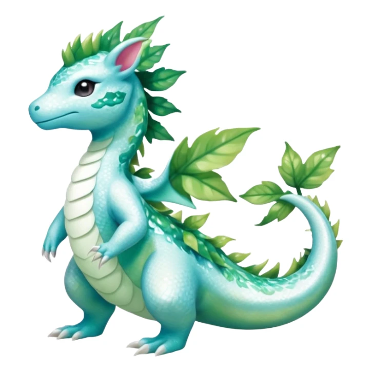 Shiny Sparkly beautiful gorgeous ethereal Scaley Exotic Shaymin-Salandit-Aurorus-Dragonair-Fakémon-hybrid-creature (full body) sticker
