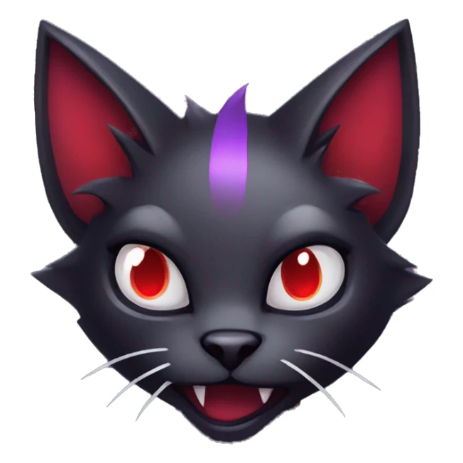 Vampiric dark edgy cat fakemon with red purple edgy markings sticker