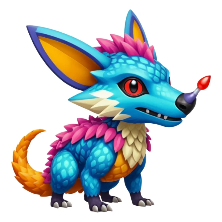  exotic colorful Protogen-Fakémon-Pokémon-Vernid-creature sticker