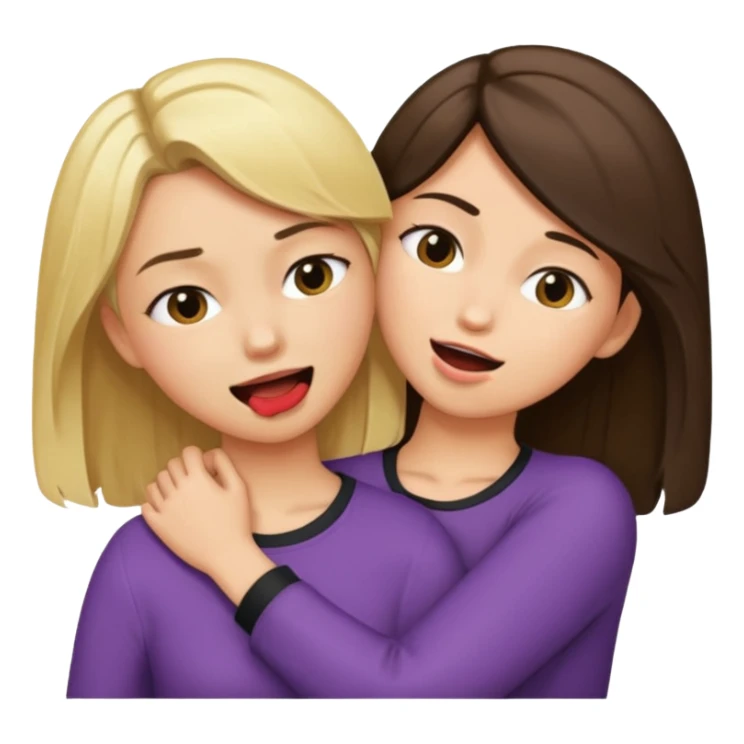 blond girl biting brunette girls neck sticker