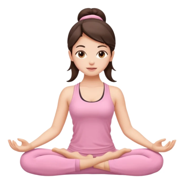 Brunette yoga girl light pink clothes n sticker