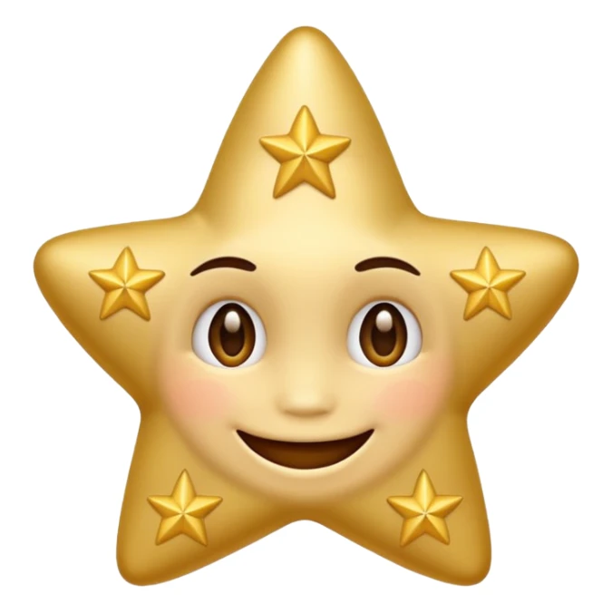 smiling face with smiling eyes and four stars sticker