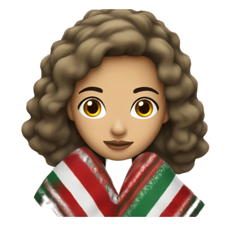 White Hispanic Girl with Christmas blanket  sticker