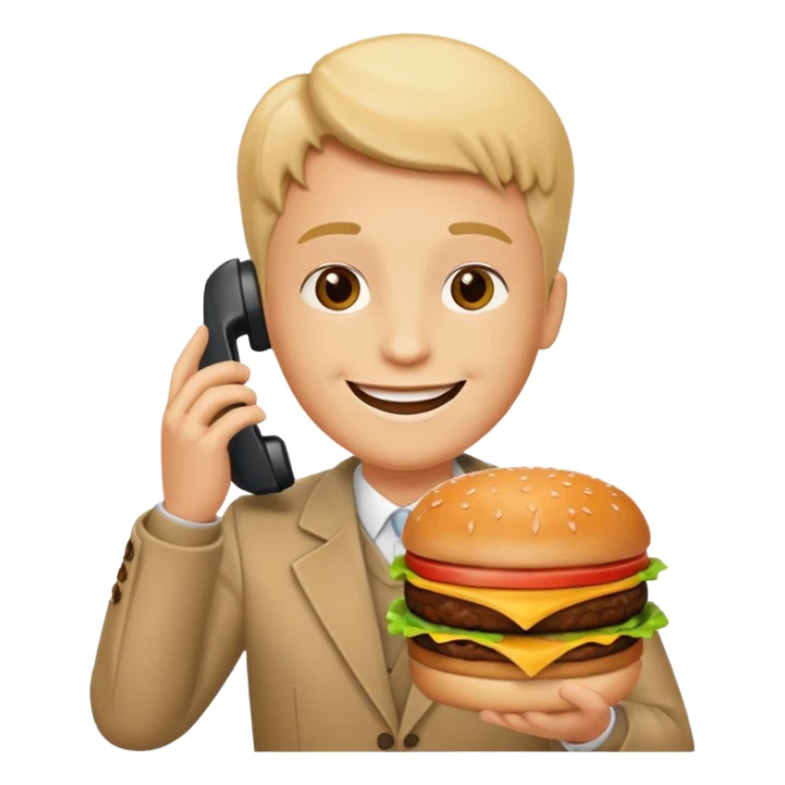 ordering a hamburguer on the phone sticker