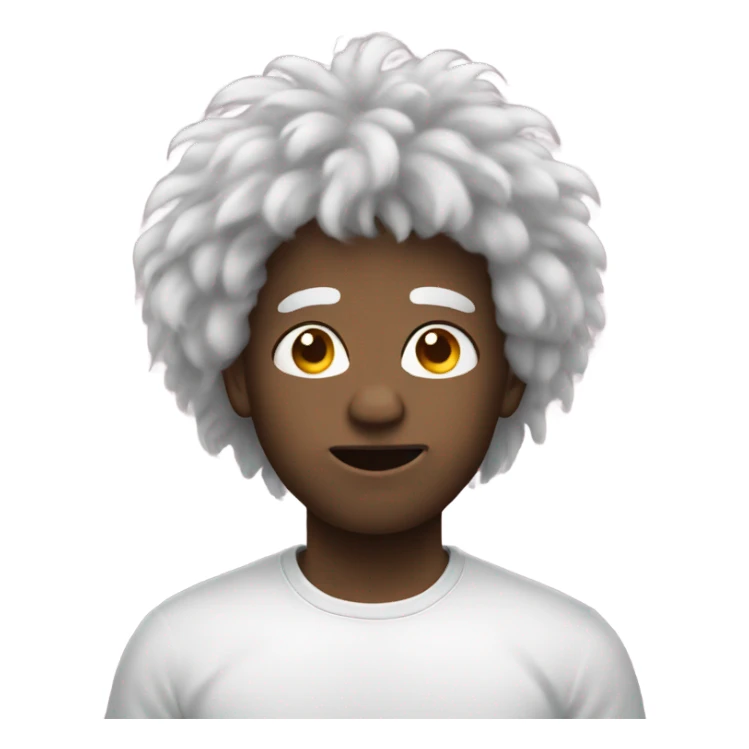 ugly emoji with fluffy hair sticker