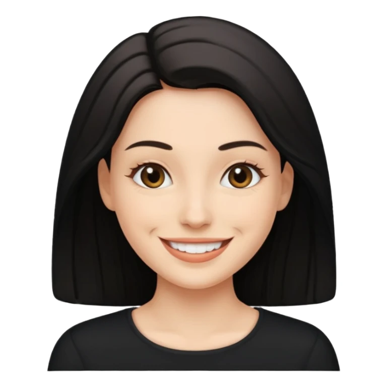 create an emoji, black long sleeves, for women, now human sticker