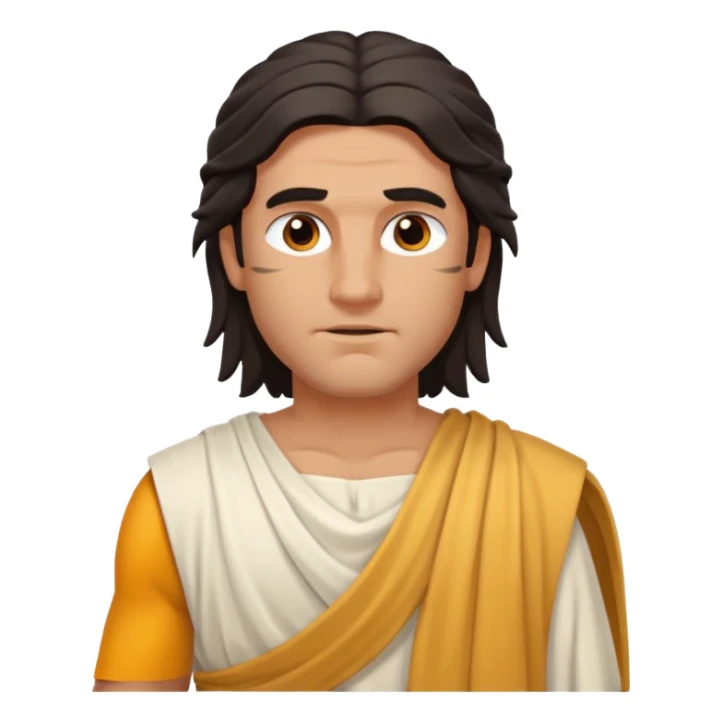 ancient greek man long dark hair sticker