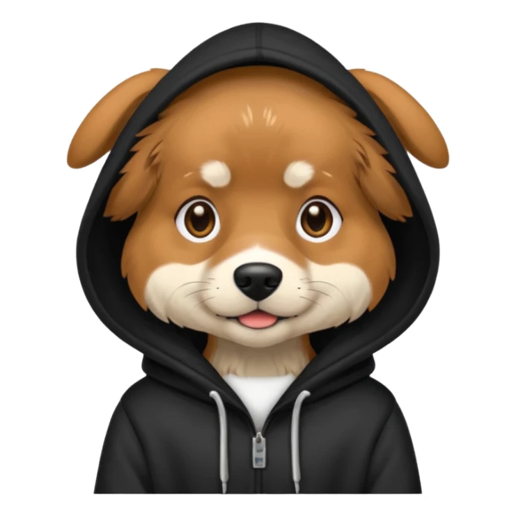 Dog wearing hoodie black  sticker
