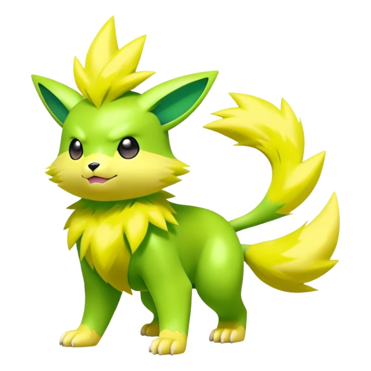  Electrike with green and yellow fur, electric type Pokémon (full body) sticker