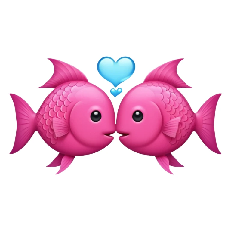 Create an emoji of two cute fish (Pisces symbol) making love. sticker