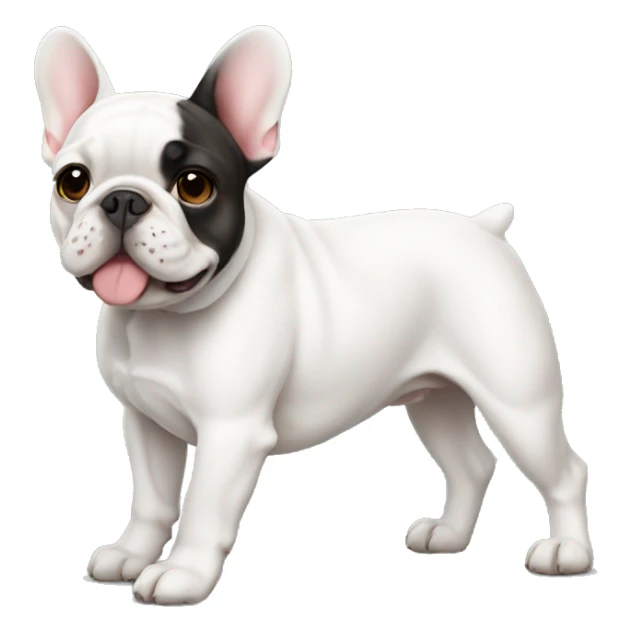 a french bulldog medium white  sticker