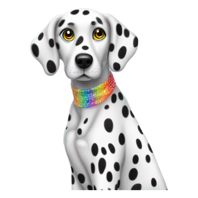 Lisa Frank Dalmatian with rainbow spots on fur sticker