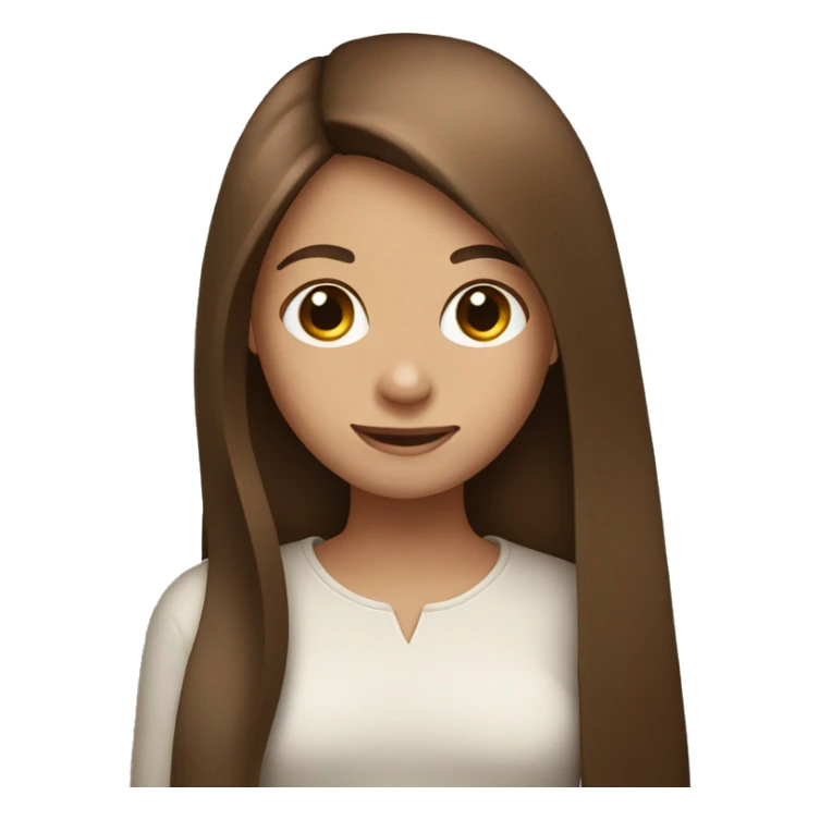 girl with brown long straight hair with monkey sticker
