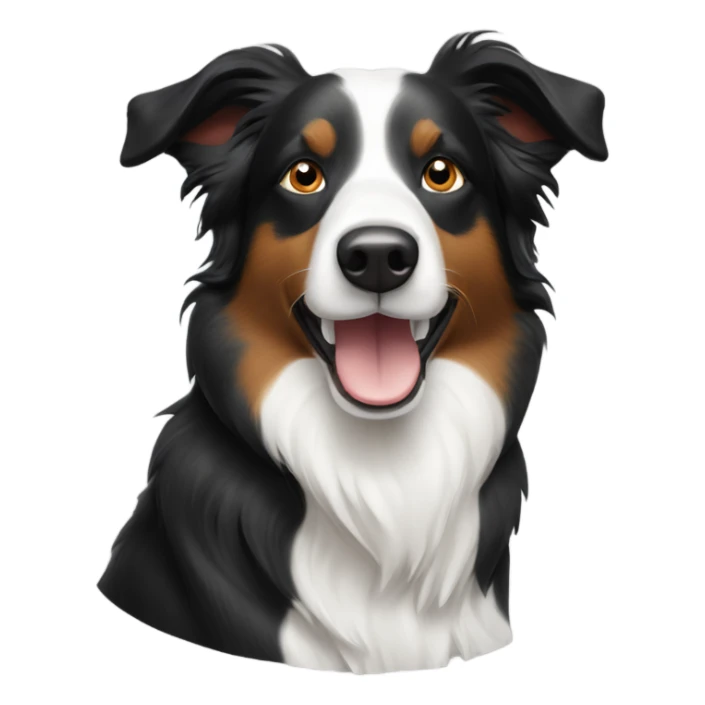 a border collie with asymetric white spot on his head sticker